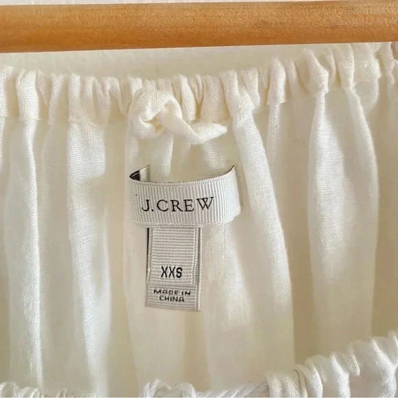 J.CREW Kaftan Blue Embroidered Linen Dress Beach Cover Up Size XXS Long Sleeve - Picture 4 of 9